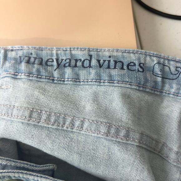 Vineyard Vines Saylor Light Wash All Over Whale Logo Skinny Jeans Big Girls 14 - Picture 6 of 9